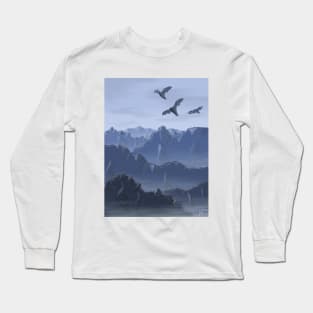 Light Blue Mountain bats Long Sleeve T-Shirt